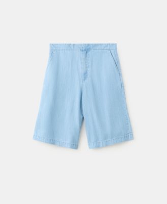 Women's Straight Low-Rise Denim Bermuda Shorts