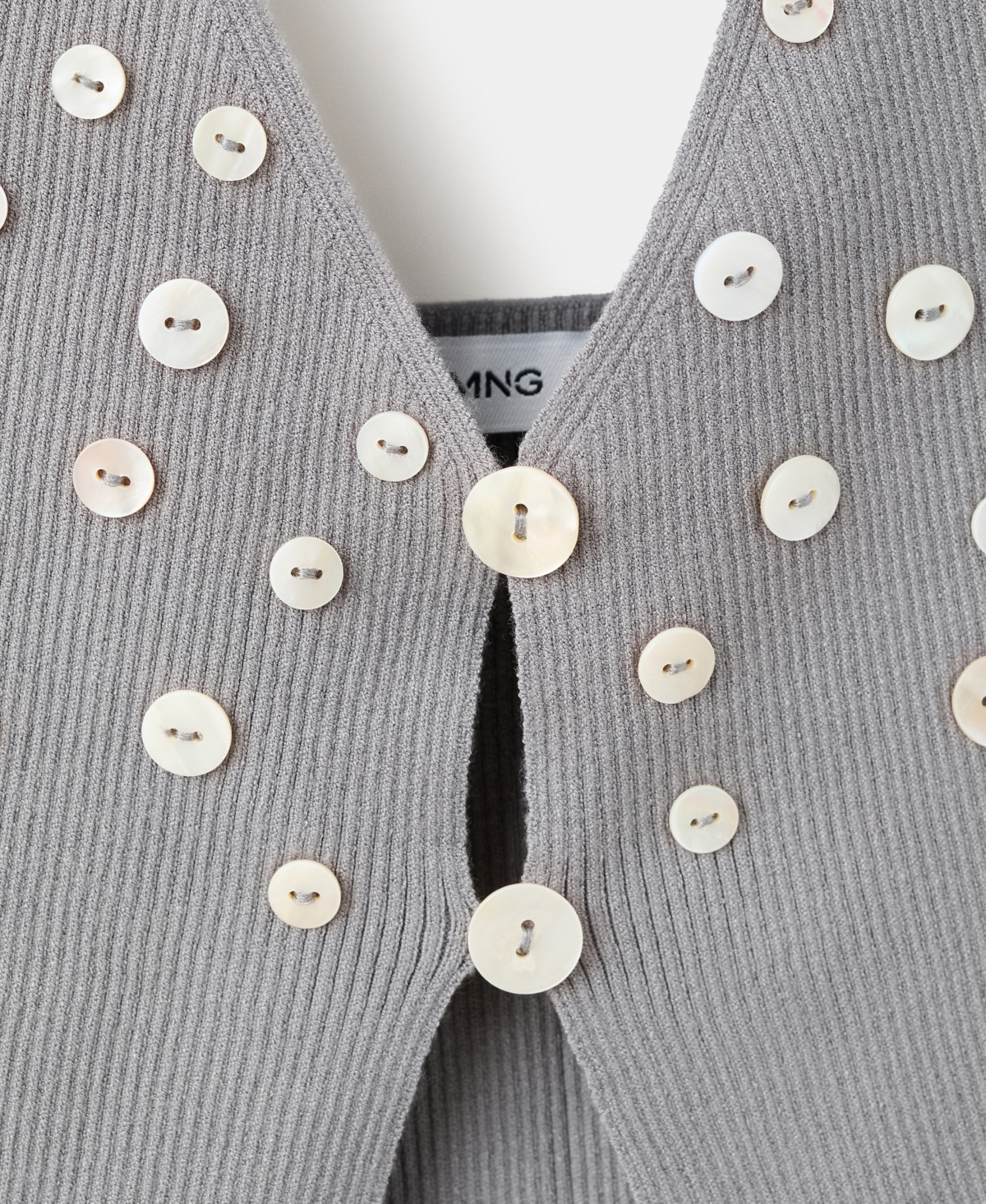 Mango Women's Decorative Buttons Fitted Top