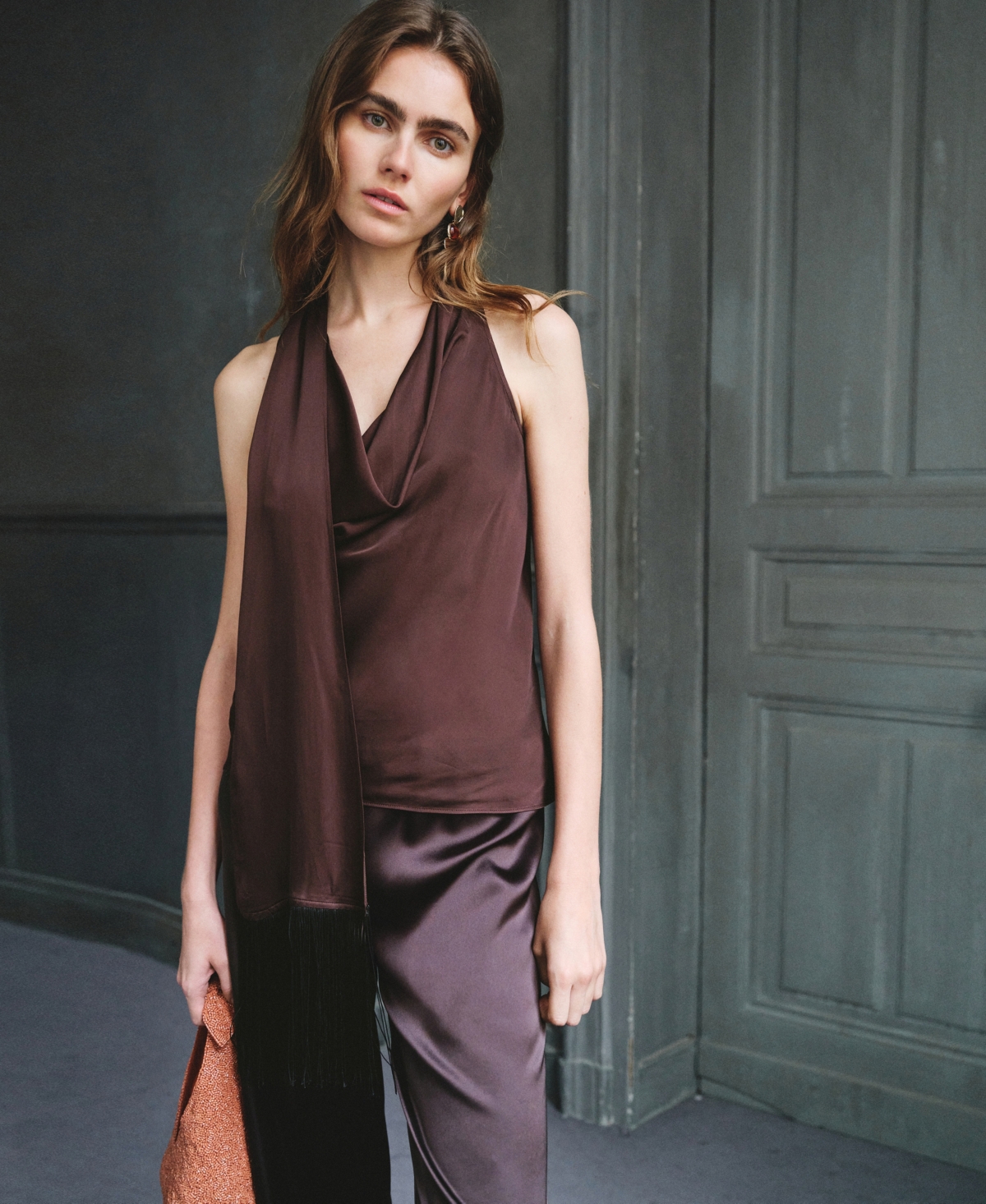 Mango Women's Draped-Neck Scarf Top