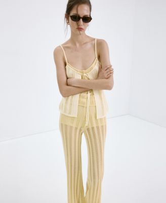 Women's Wide-Leg Lace Knit Pants