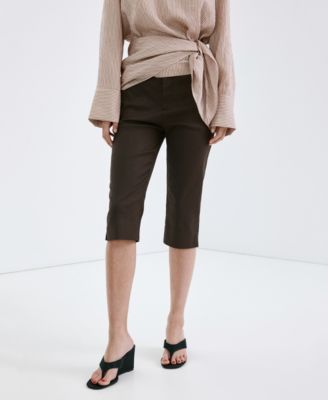 Women's Linen Capri Pants
