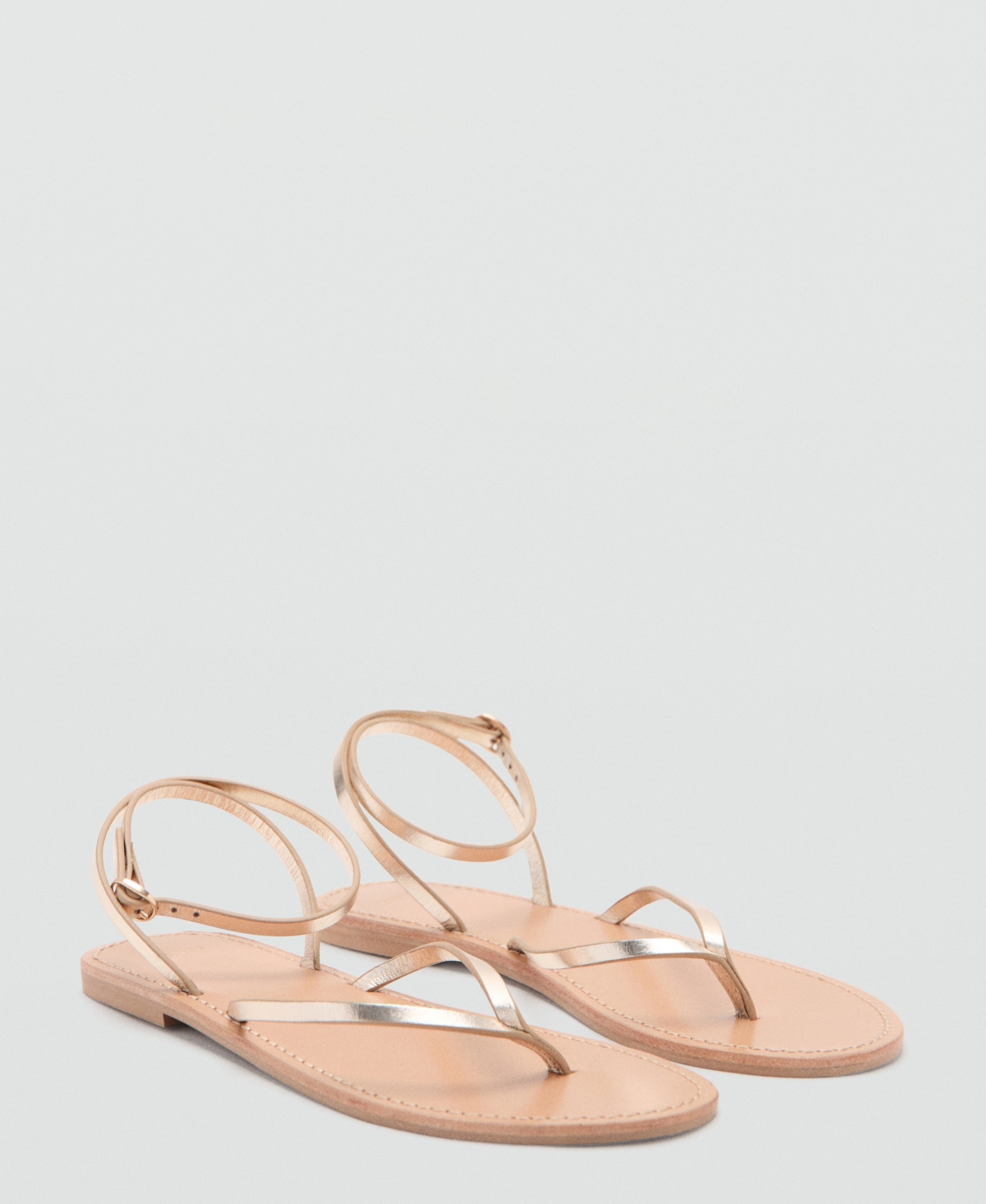 Mango Women's Metallic Straps Sandals