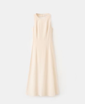 mango linen white dress Halter-neck linen dress - Women