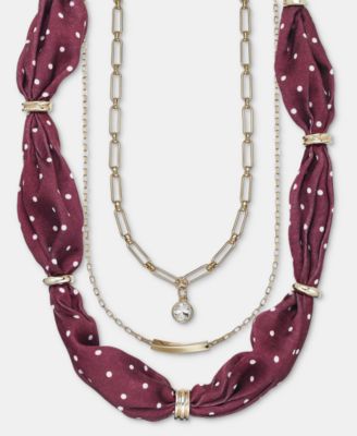 Layered Scarf Three-Row Necklace