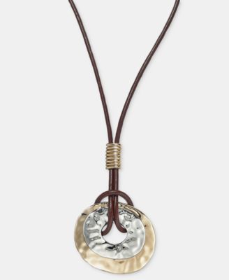 Disc Rope Pendant Necklace, 36" + 3" extender