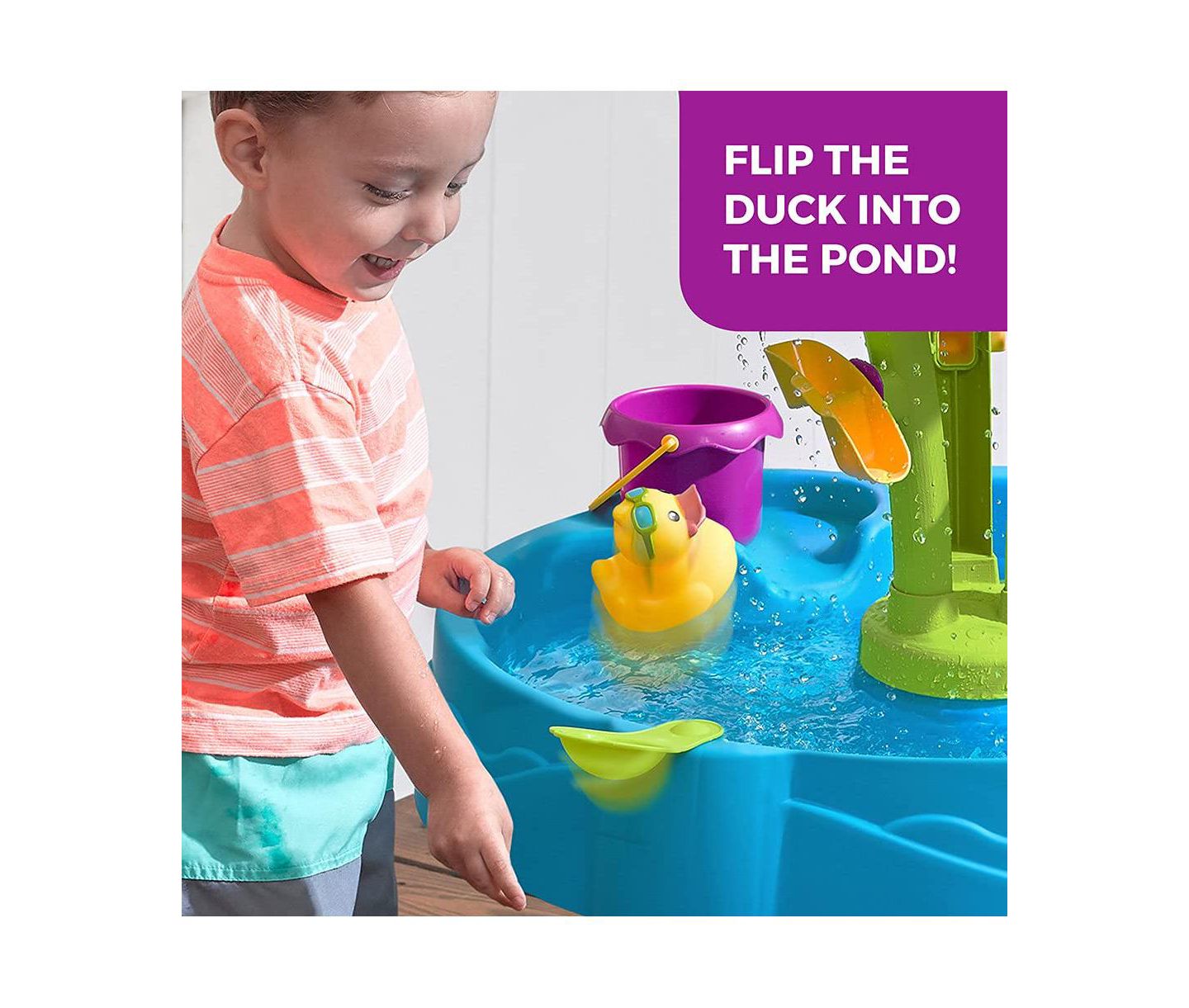 Детские игрушки GNUADZ Summer Showers 22.5" H Rain Shower Water Table with 8-Piece Stem Toy Set, 4 Gallons, Ages 5+, цвет: Open Miscellaneous — фото 4