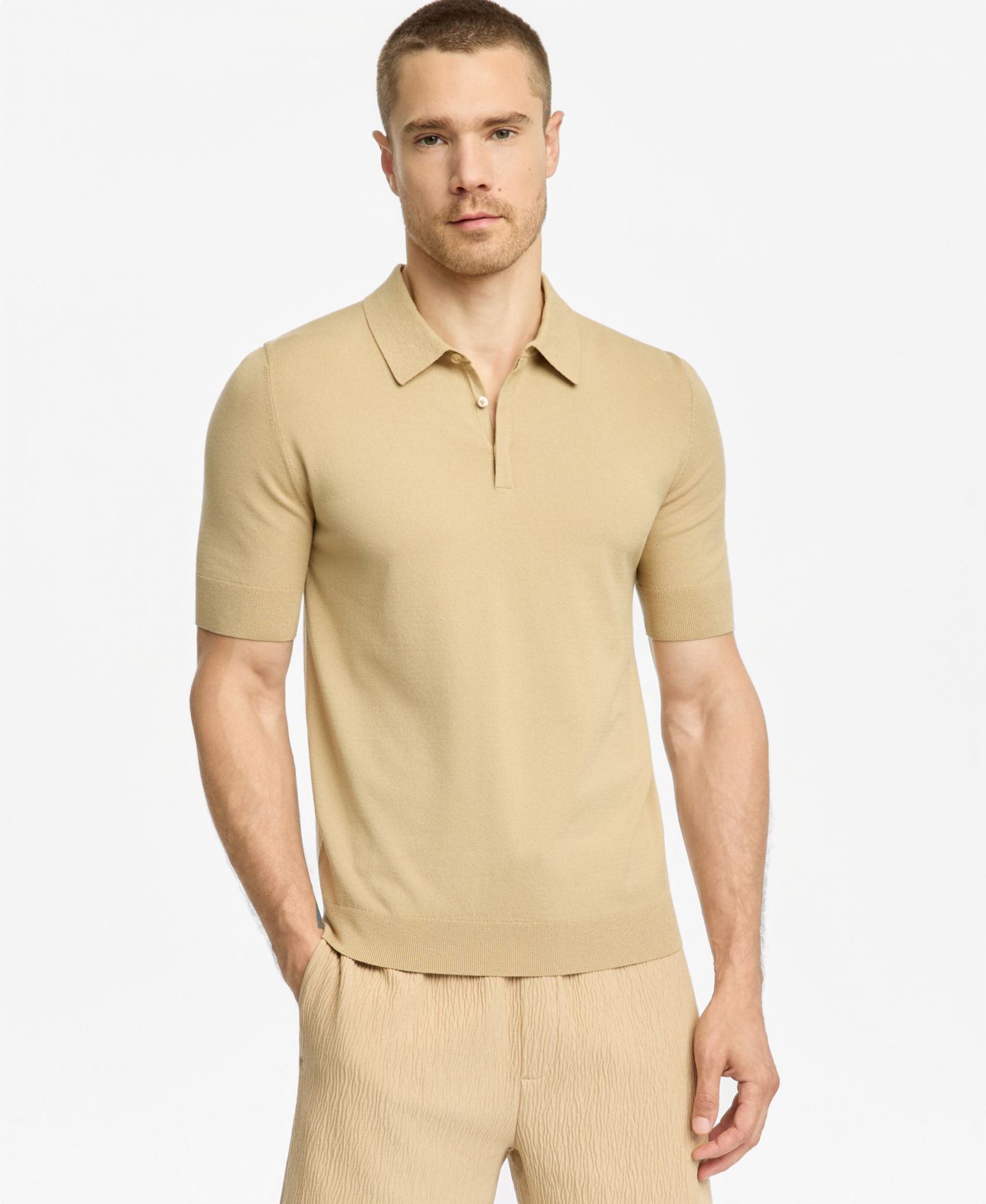 Мужское поло Hugo Boss San Peter Polo Shirt, цвет: Бежевый — фото 5