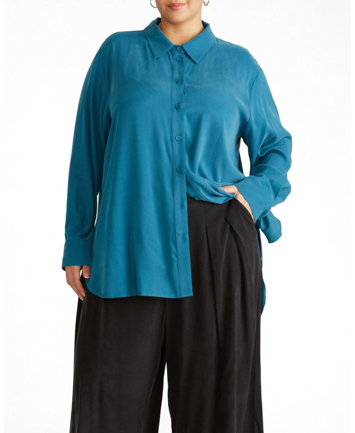 Universal Standard Plus Cooling Stretch Cupro Artist Shirt