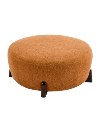 Modern Boucle Upholstered Ottoman, Multi-Functional Sofa Footrest with Splayed Rubber Wood Legs for Living Room, Bedroom, Entryway