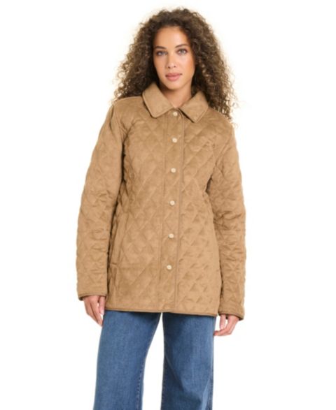 Женские куртки Jones New York Faux Sude Quilted Coat