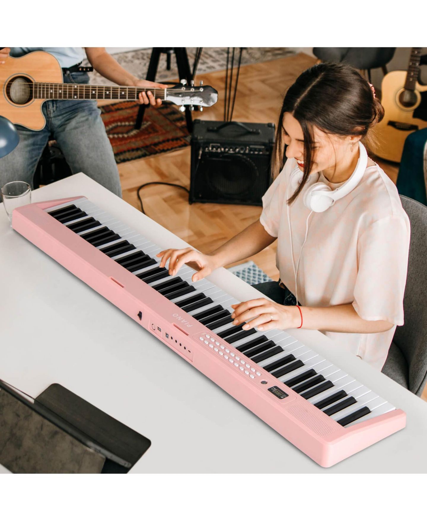Детская игрушка Costway 88 Key Folding Piano Keyboard with Wireless MIDI Dual Speakers 1000 — фото 2
