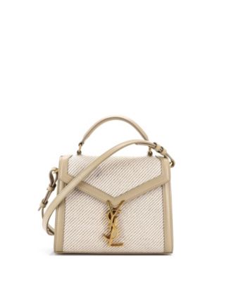 Mini Cassandra Top Handle Bag Canvas with Leather