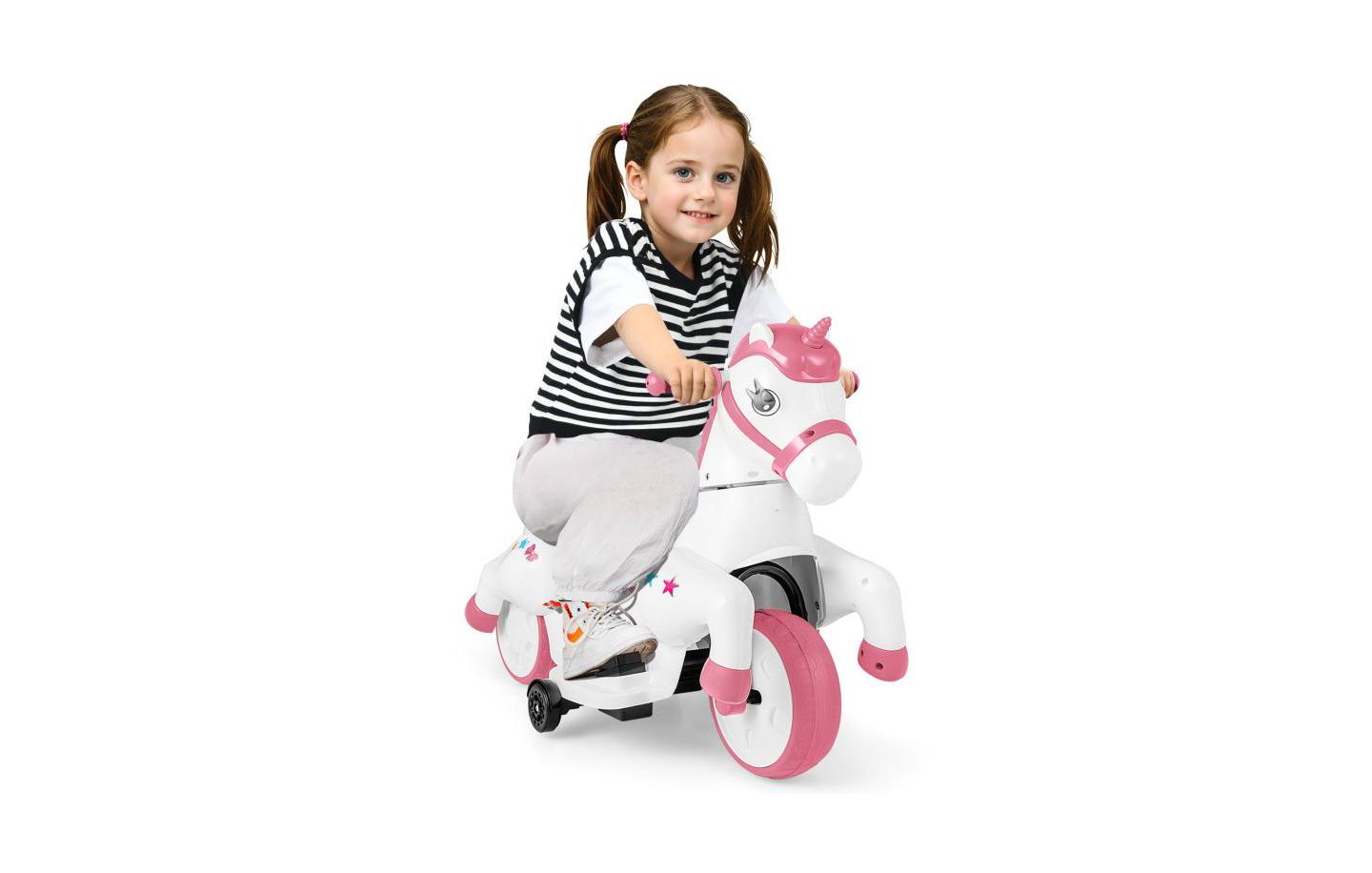 Детская игрушка HONGGE 12V Unicorn Ride-On Toy, Ages 3+, цвет: Розовый — фото 2
