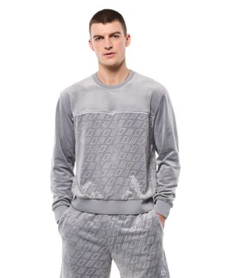 Men's Bandiera Debossed Velour Crewneck