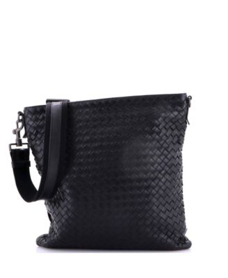 Medium Flat Messenger Bag Intrecciato Nappa