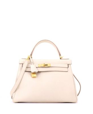 Kelly 28 Handbag Light Togo with Gold Hardware