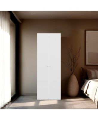 Basin 2-Door Tall Wardrobe Cabinet 66.9"H, Bedroom