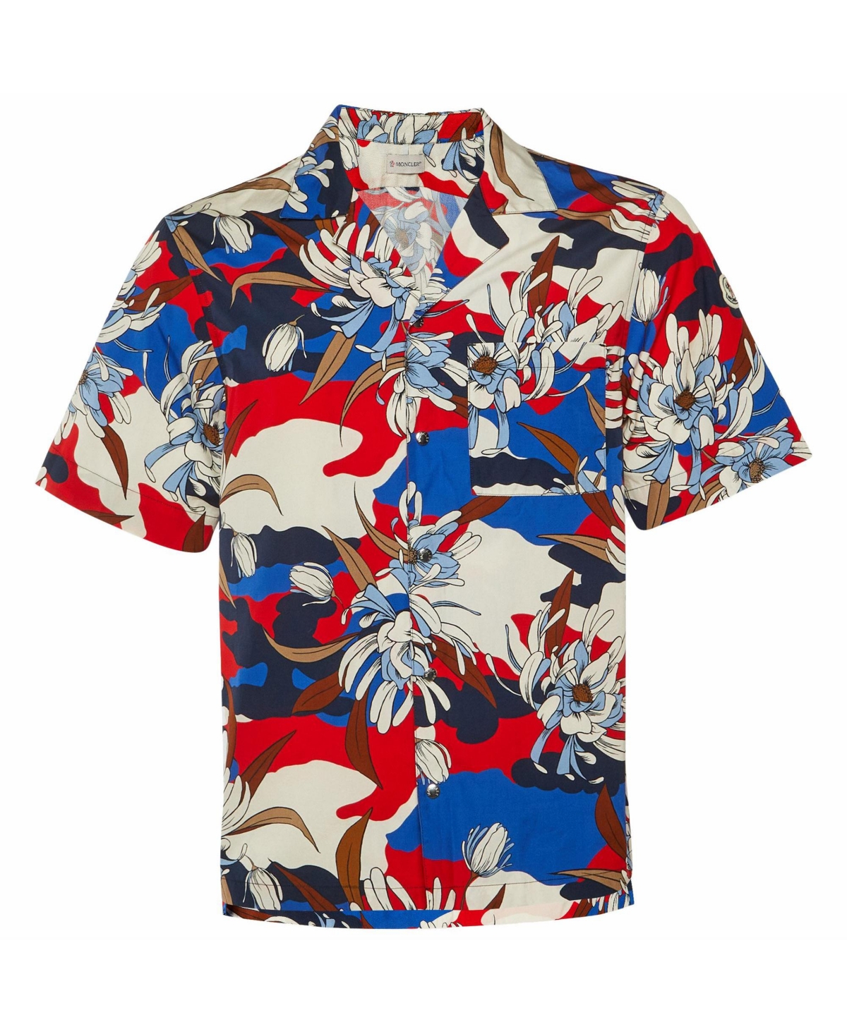 Pre-Owned Moncler Women's Floral Camo Print Cotton Camp Collar Shirt