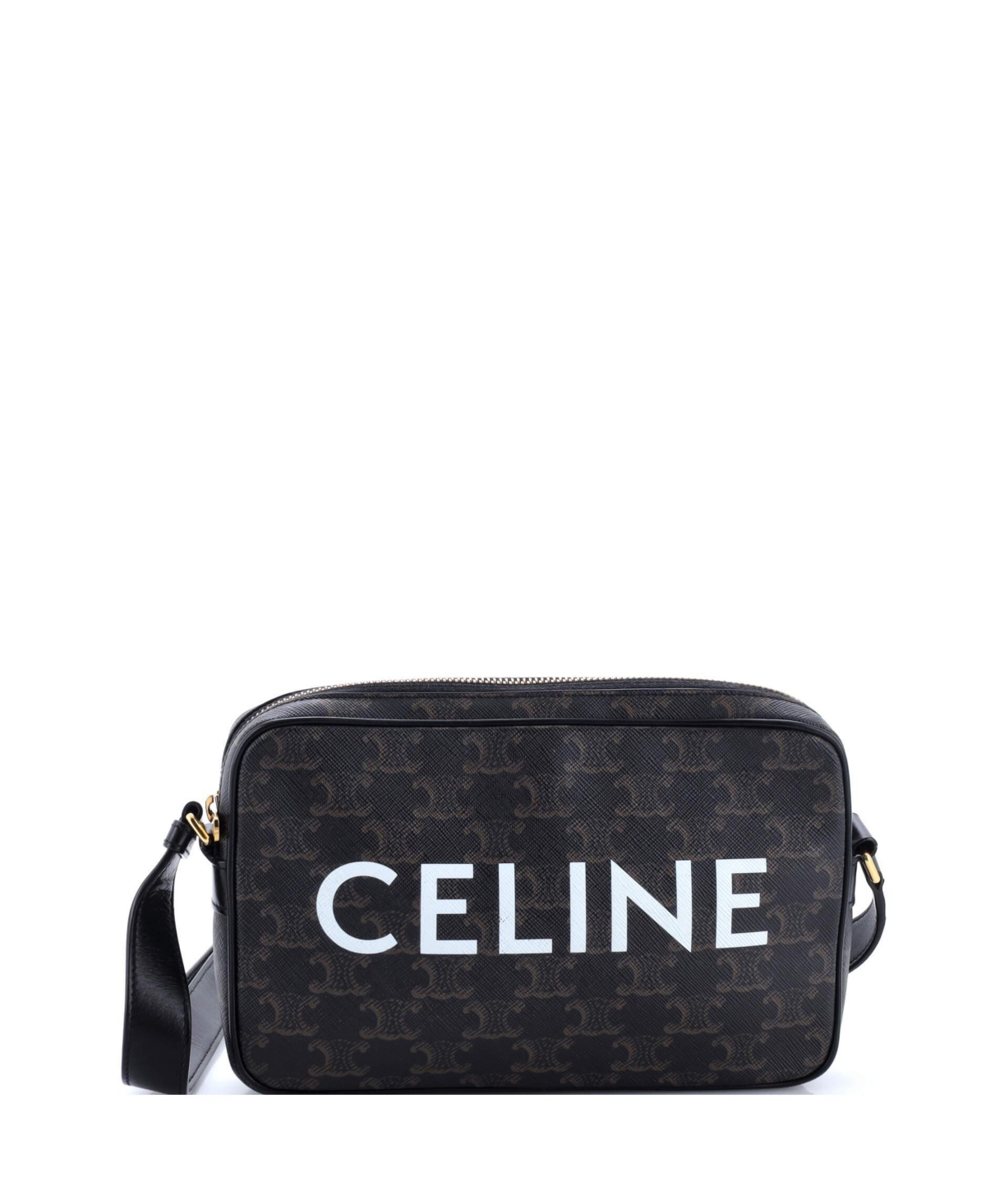 Pre-Owned Celine Medium Logo Messenger Bag Triomphe Coated Canvas