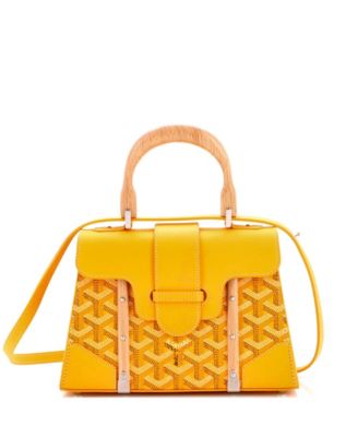 Mini Structured Saigon Top Handle Bag Coated Canvas with Leather