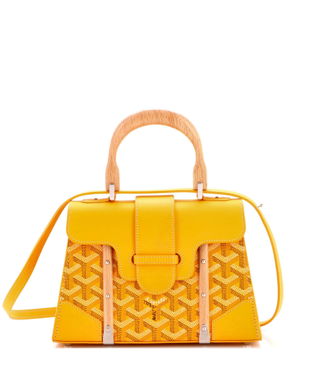 Pre-Owned Goyard Mini Structured Saigon Top Handle Bag Coated Canvas with Leather