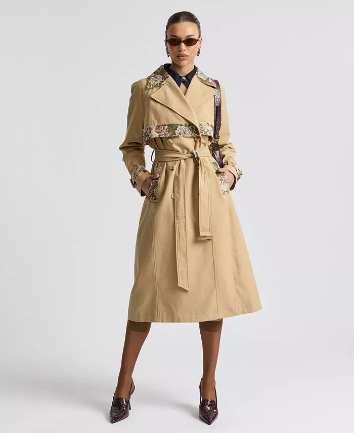 Women's Combo Belted Trench Coat - thumbnail 7