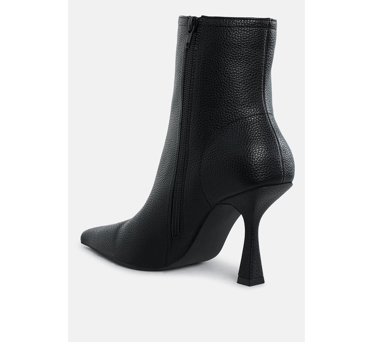 Rag & Co Women's Tentia Metallic Pleather Spool Heel Boots