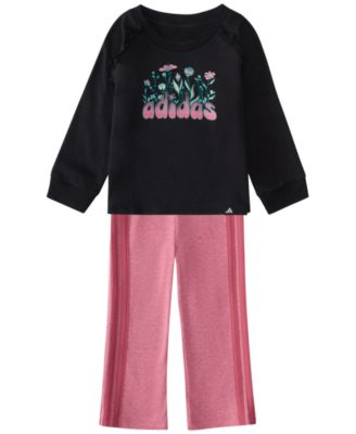 Baby Girls' Long-Sleeve Top and Pants, 2-Piece Set