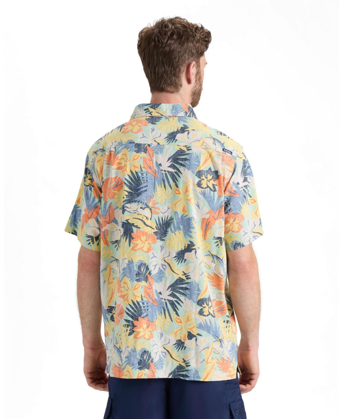 Salt Life Men's Retro Tropical Tuna Woven Short Sleeve Shirt
