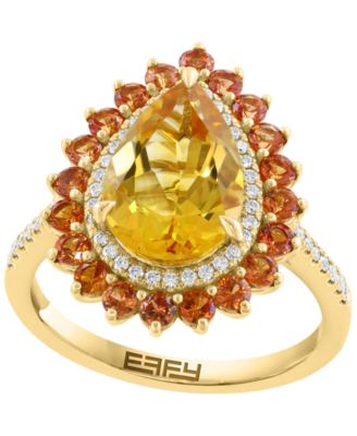 Citrine (3-3/5 ct. t.w.) & Diamond (3-5/8 ct. t.w.) Ring in 14k Yellow Gold