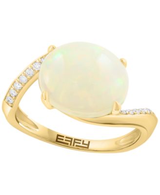 Ethiopian Opal (3-1/3 ct. t.w.) & Diamond (1/10 ct. t.w.) Ring in 14k Yellow Gold