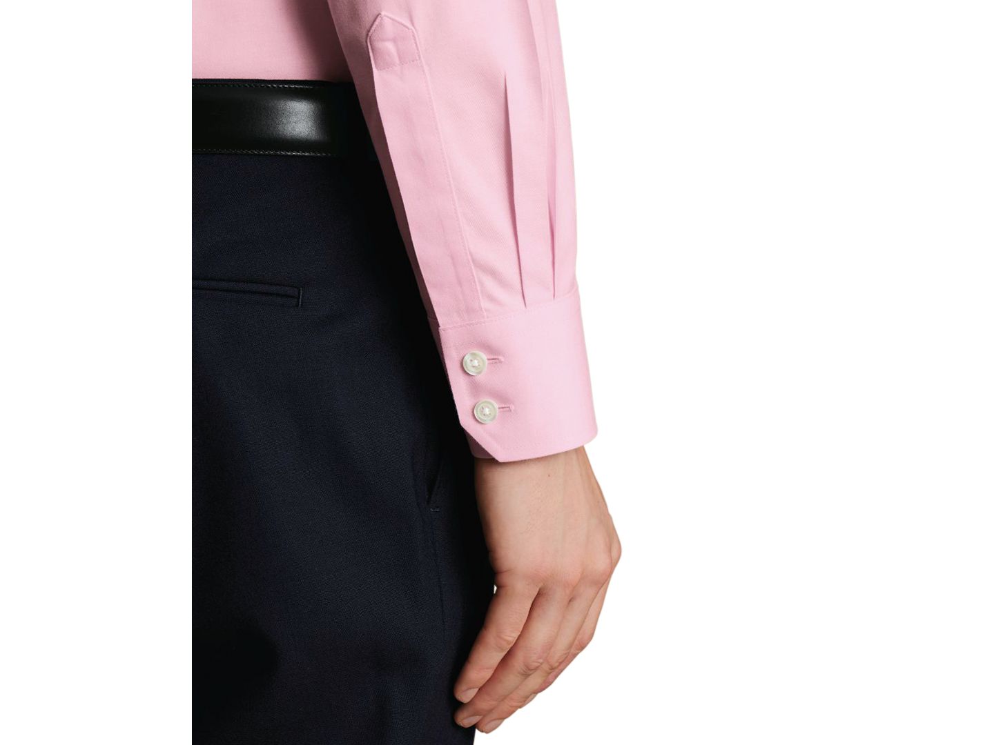 Мужская рубашка Charles Tyrwhitt Spread Collar Dress Shirt, цвет: Светлый пастельный розовый — фото 4