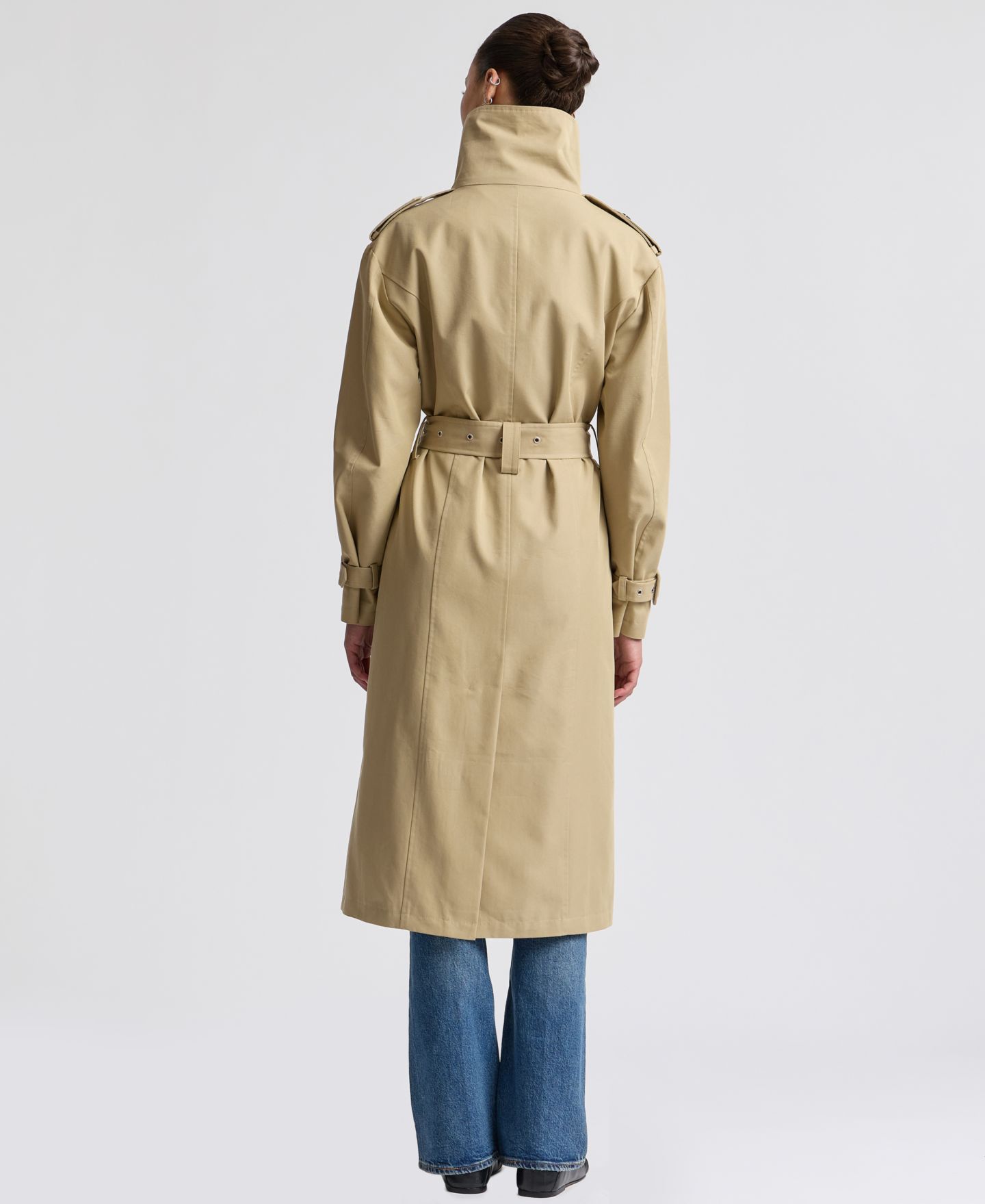 Женское пальто Avec Les Filles Funnel Neck Slouchy Trench, цвет: Бежевый — фото 4