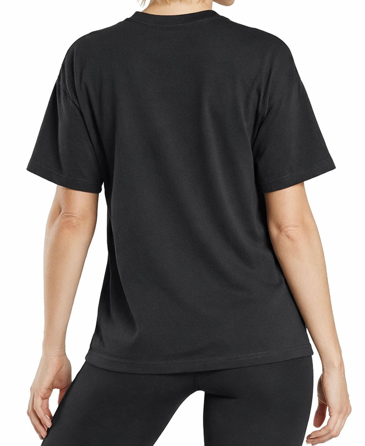 Женская футболка Blue Ice Loose Fit Short Sleeve Crew Neck Solid, цвет: Чёрный — фото 3