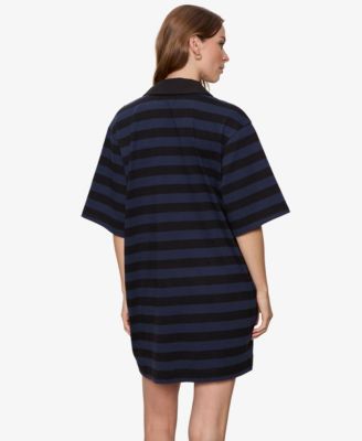 striped oversized t shirt dress Tall Striped T-Shirt Maxi Dress L / Extra Tall / Black/White