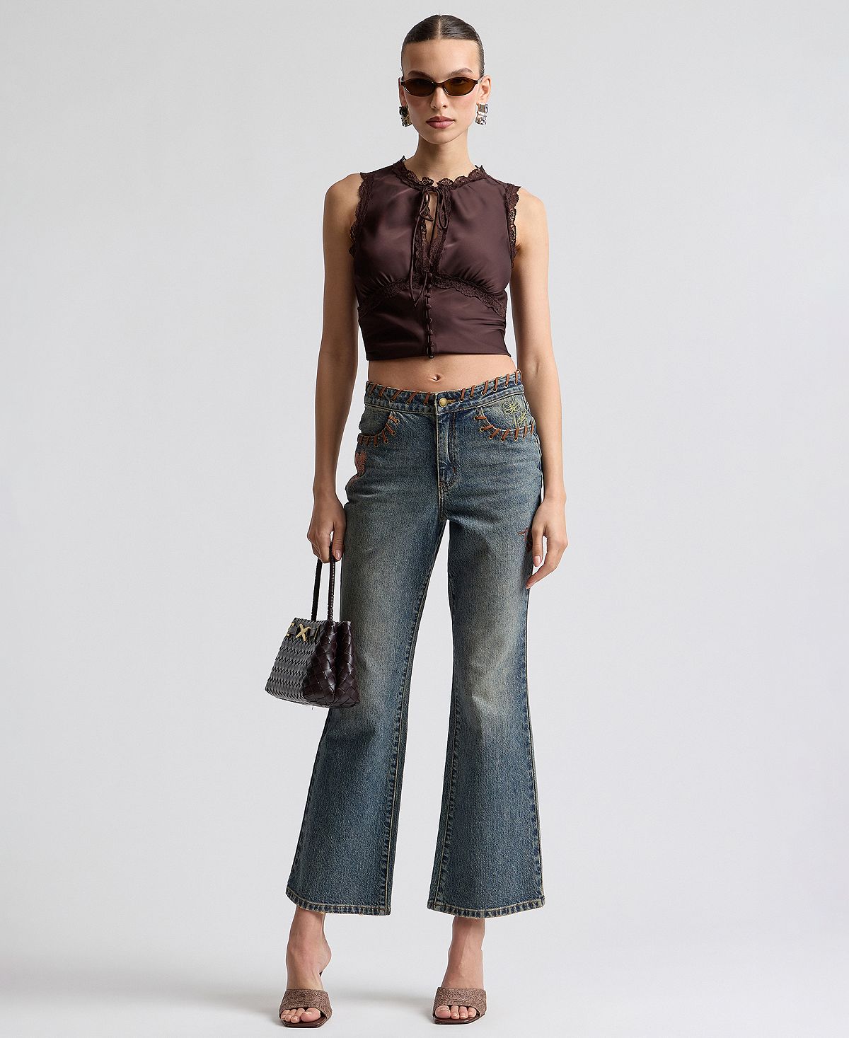 Avec Les Filles Women's Flare Jeans view 8 — MAYCSS fashion products
