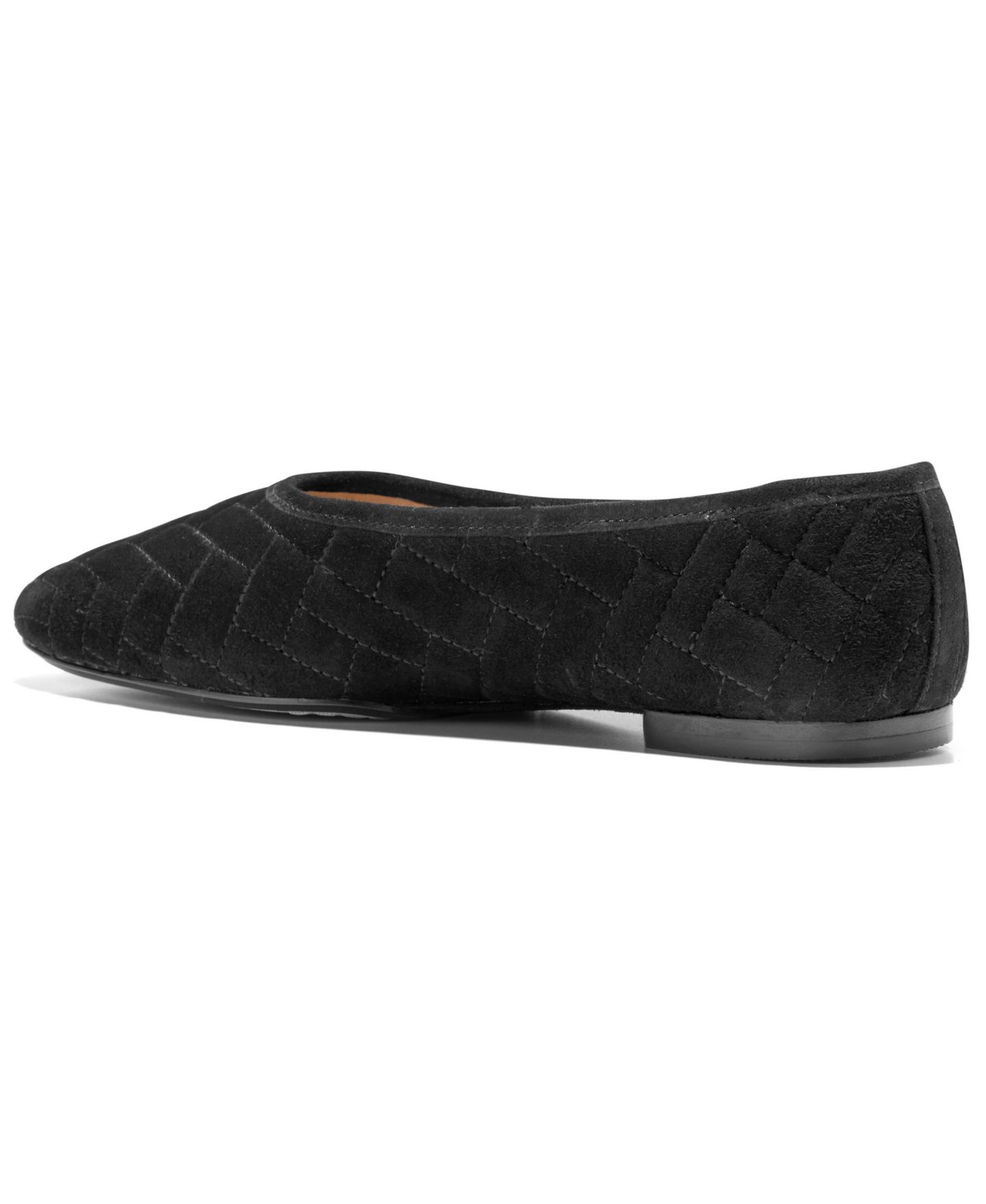 Женские стёганые балетки Cole Haan Jasleen без застёжки, цвет: Чёрный замшевый — фото 3