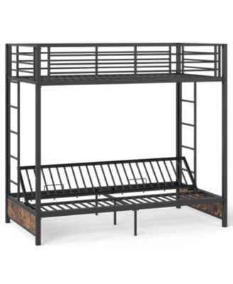Metal Bunk Bed Frame with Headboard and Footboard, Strong and Long-Lasting