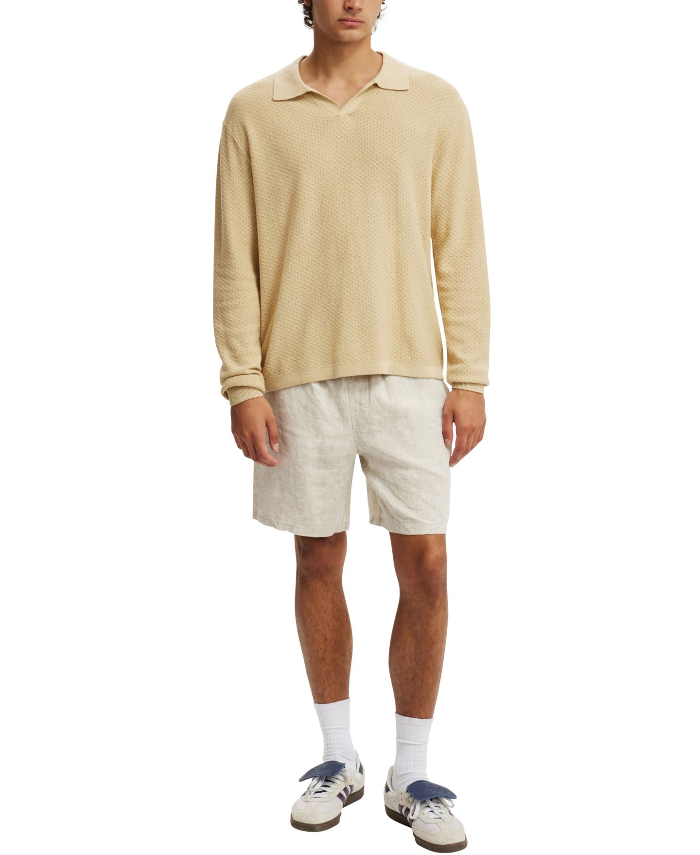 Мужские шорты COTTON ON Linen Easy, цвет: Бежевый — фото 3