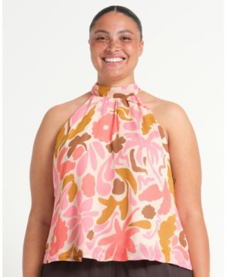 Women's Luciana Floral Halter Relaxed Summer Top