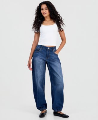 Juniors' Balloon-Leg Jogger Jeans