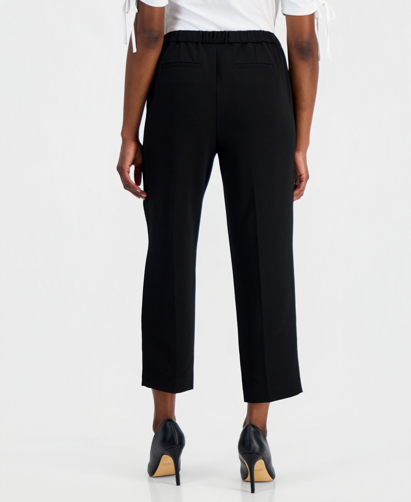 Женские брюки I.N.C. International Concepts Petite Slim Crop Pull-On, цвет: Глубокий чёрный — фото 3