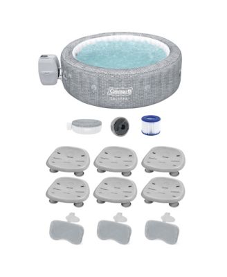 Coleman Saluspa Sicily AirJet Hot Tub and 6 Saluspa Pool and Spa Seat and 3 Pillows