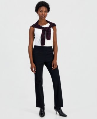 Petite Pull-On Bi-Stretch Bootcut Pants