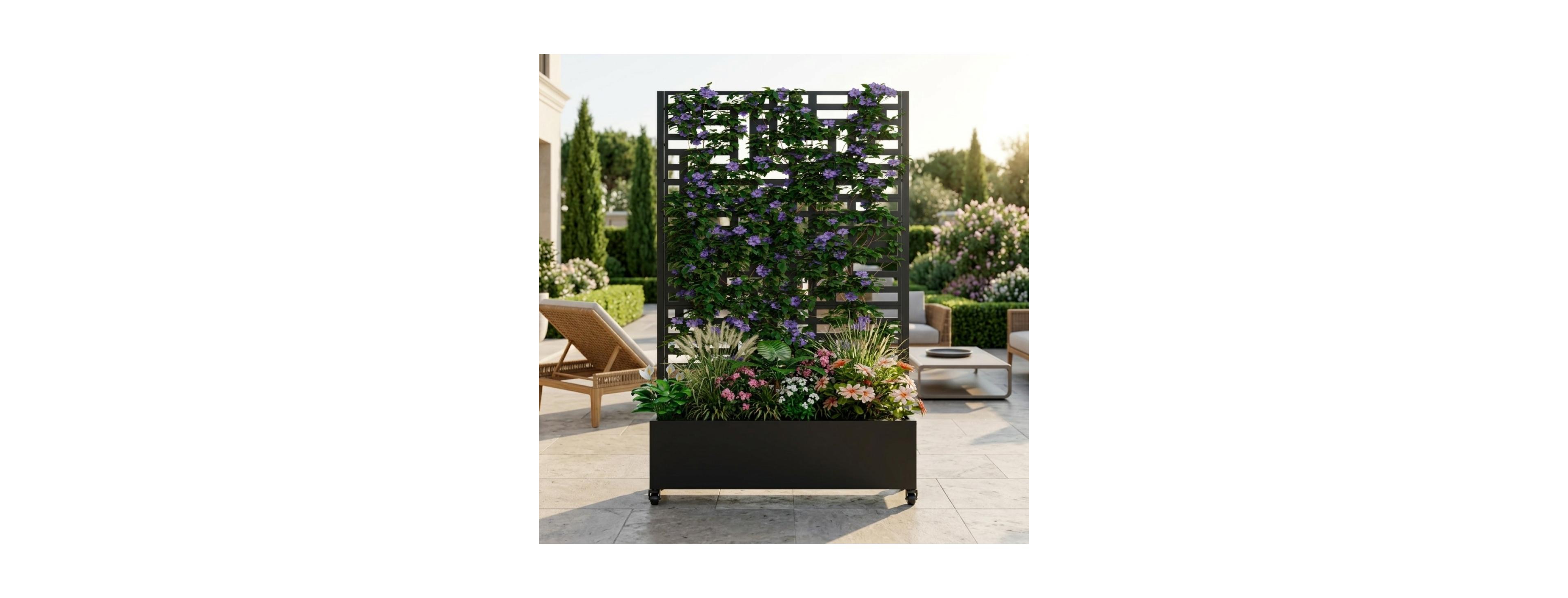 Streamdale Furniture Metal Raised Garden Bed with Trellis