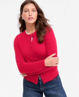Women's 100% Cashmere Chunky Crewneck Cardigan