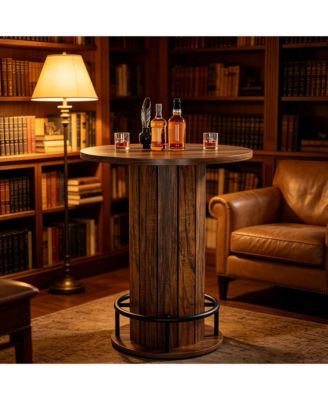 Round Bar Table, for Dining Coffee Cocktail Living Room, Small Space