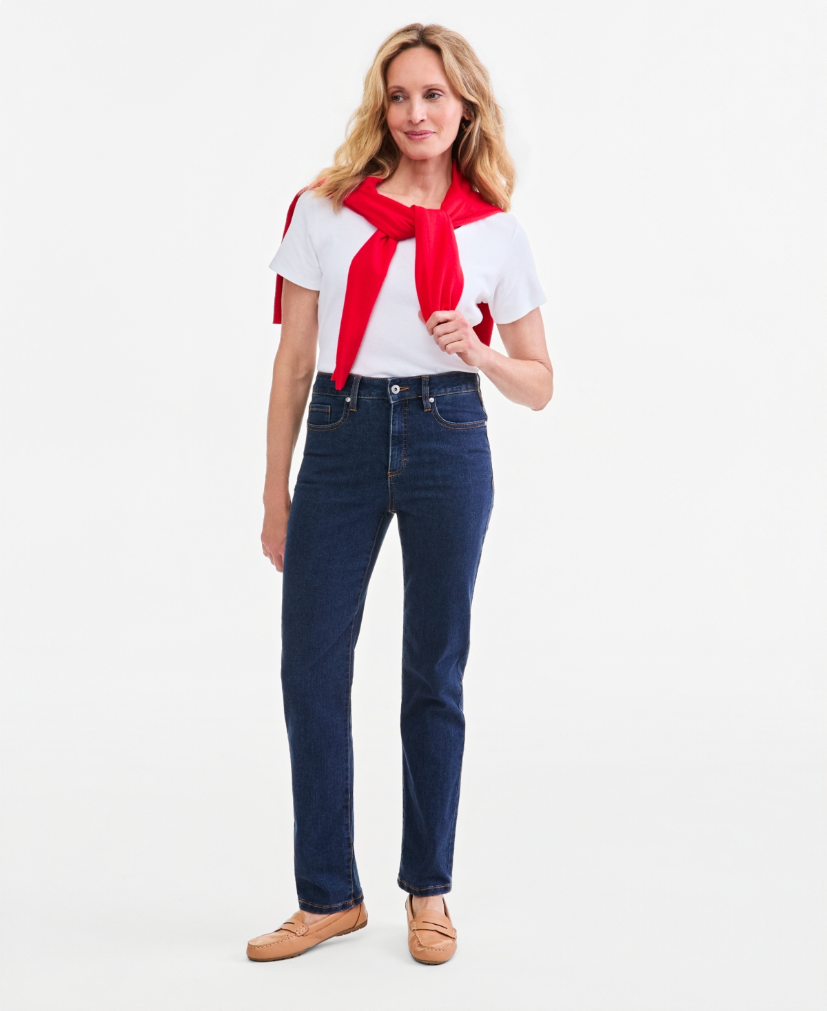 Style & Co Women's Curvy Straight-Leg High Rise Jeans, Created for Macy's