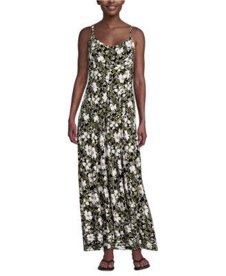 Women's Silky Knit Godet Maxi Dress