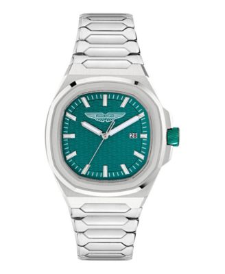 Aston Martin F1 Men's Quartz Green Stainless Steel Bracelet Watch 40mm - Silver